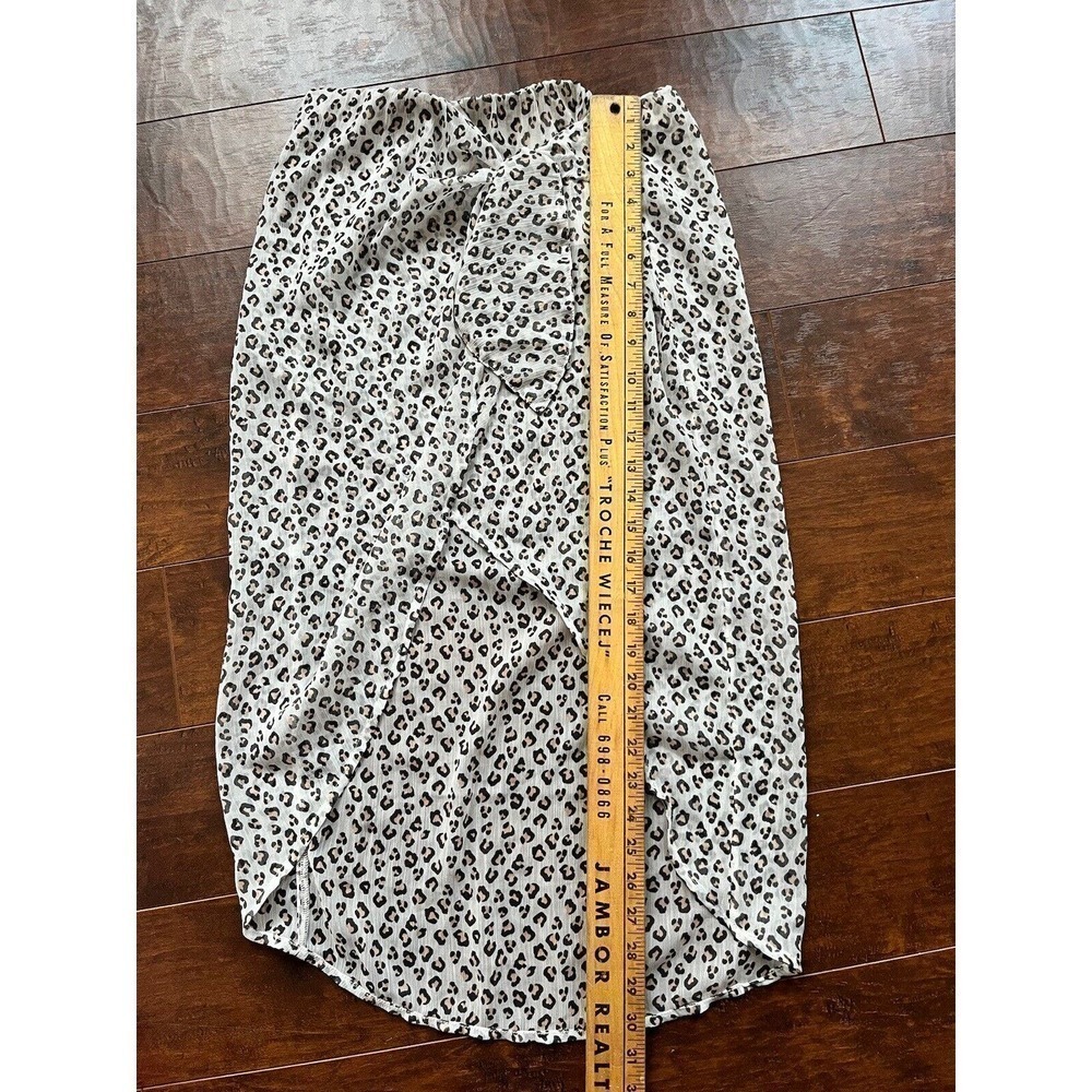 NWT Abercrombie And Fitch Sheet Cheetah Print Pull On High Low Skirt Size XS - Picture 6 of 8